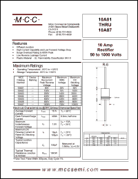 10A07 datasheet: 10A, 1000V ultra fast recovery rectifier 10A07