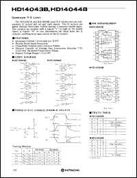 HD14043B datasheet: Quad. R-S Latch consisting of NOR Gates HD14043B