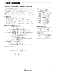 HD14066B datasheet: Quad. Analog Switch/Quad. Multiplexer HD14066B