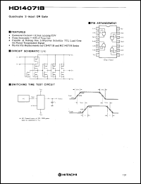 HD14071B datasheet: Quad. 2-input OR Gates HD14071B