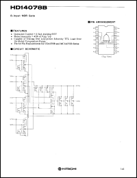 HD14078B datasheet: 8-input NOR Gate HD14078B