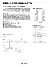 HD14443B datasheet: Analog-to-Digital Converter Linear Subsystem with open drain output HD14443B