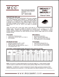 SMDA15C-7 datasheet: Ppk=300W, Vc=30V transient voltage suppressor SMDA15C-7