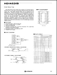 HD14531B datasheet: 12-bit Parity Tree HD14531B