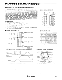 HD14555B datasheet: Dual Binary to 1-of-4 Decoder / Demultiplexer HD14555B