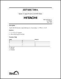 HD74HCT00A datasheet: Quad. 2-input NAND Gates HD74HCT00A