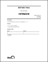 HD74HCT04A datasheet: Hex Inverters HD74HCT04A