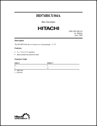 HD74HCU04A datasheet: Hex Inverters HD74HCU04A