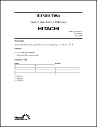 HD74HCT08A datasheet: Quad. 2-input AND Gates HD74HCT08A