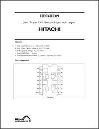 HD74HC09 datasheet: Quad. 2-input AND Gates with Open Drain outputs HD74HC09
