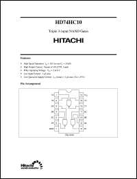 HD74HC10 datasheet: Triple 3-input NAND Gates HD74HC10
