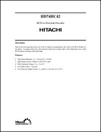 HD74HC42 datasheet: BCD-to-Decimal Decoder HD74HC42