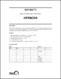 HD74HC73 datasheet: Dual J-K Flip-Flops with Clear HD74HC73