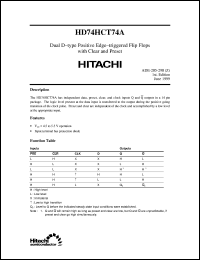 HD74HCT74A datasheet: Dual D-type Flip-Flops with Preset and Clear HD74HCT74A