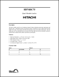 HD74HC75 datasheet: Quad. Bistable Latches HD74HC75
