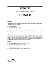 HD74HC95 datasheet: 4-bit Parallel Access Shift Register HD74HC95