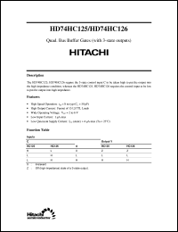 HD74HC126 datasheet: Quad. Bus Buffer Gates with 3-state outputs HD74HC126