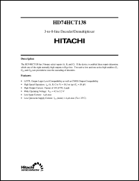 HD74HCT138 datasheet: 3-to-8 line Decoder/Demultiplexer HD74HCT138