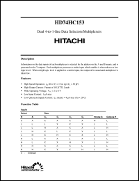 HD74HC153 datasheet: Dual 4-to-1 line Data Selectors/Multiplexers HD74HC153