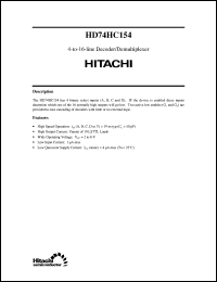 HD74HC154 datasheet: 4-to-16 line Decoder/Demultiplexer HD74HC154