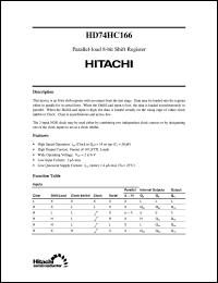 HD74HC166 datasheet: Parallel-load 8-bit Shift Register HD74HC166