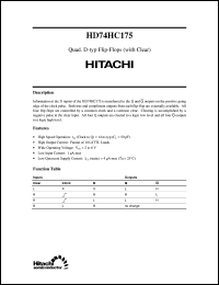 HD74HC175 datasheet: Quad. D-type Flip-Flops with Clear HD74HC175