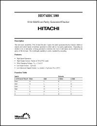 HD74HC180 datasheet: 8-bit Odd/Even Parity Generator/Checker HD74HC180