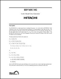 HD74HC182 datasheet: Look-Ahead Carry Generator HD74HC182