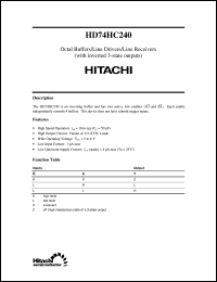 HD74HC240 datasheet: Octal Buffers/Line Drivers/Line Receivers with inverted 3-state outputs HD74HC240