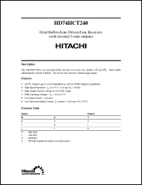 HD74HCT240 datasheet: Octal Buffers/Line Drivers/Line Receivers with inverted 3-state outputs HD74HCT240