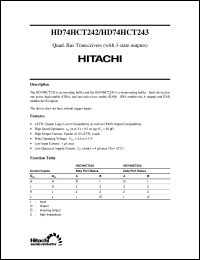 HD74HCT242 datasheet: Quad. Bus Transceivers with inverted 3-state outputs HD74HCT242