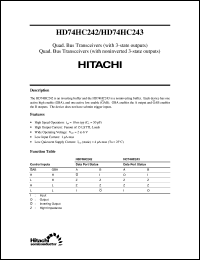 HD74HC243 datasheet: Quad. Bus Transceivers with non-inverted 3-state outputs HD74HC243