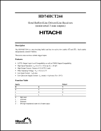 HD74HCT244 datasheet: Octal Buffers/Line Drivers/Line Receivers with non-inverted 3-state outputs HD74HCT244