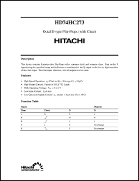 HD74HC273 datasheet: Octal D-type Edge-triggered Flip-Flops with Clear HD74HC273