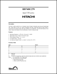 HD74HC279 datasheet: Quad. S-R Latches HD74HC279
