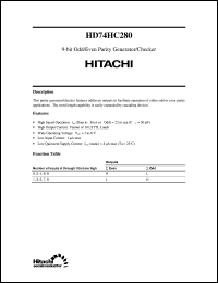 HD74HC280 datasheet: 9-bit Odd/Even Parity Generator/Checker HD74HC280