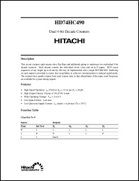 HD74HC490 datasheet: Dual 4-bit Decade Counters HD74HC490