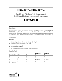 HD74HC534 datasheet: Octal D-type Flip-Flops with inverted 3-state output HD74HC534