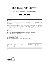 HD74HCT564 datasheet: Octal D-type Flip-Flops with 3-state output HD74HCT564