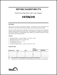 HD74HC574 datasheet: Octal D-type Flip-Flops with 3-state output HD74HC574