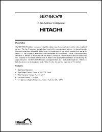 HD74HC678 datasheet: 16-bit Address Comparator HD74HC678