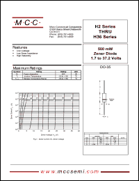 H11A1 datasheet: Pd=500mW, Vz=9.7V zener diode H11A1