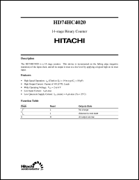 HD74HC4020 datasheet: 14-stage Binary Counter HD74HC4020