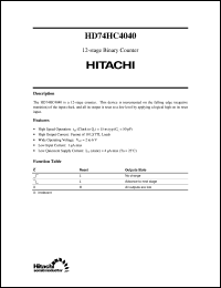 HD74HC4040 datasheet: 12-stage Binary Counter HD74HC4040