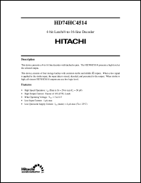 HD74HC4514 datasheet: 4-bit Latch/4-to-16 line Decoder HD74HC4514
