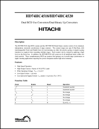 HD74HC4518 datasheet: Dual BCD Up Counters HD74HC4518