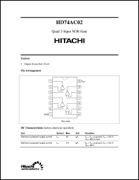 HD74AC02 datasheet: Quad. 2-input NOR Gates HD74AC02