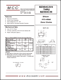 BZX84C10 datasheet: Pd=410mW, Vz=10V zener diode BZX84C10