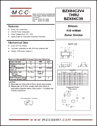 BZX84C13 datasheet: Pd=410mW, Vz=13V zener diode BZX84C13