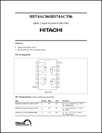 HD74AC86 datasheet: Quad. 2-input Exclusive-OR Gates HD74AC86